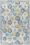 Modern Persian Boho Vintage Trellis Blue/Multi Soft Area Rug,