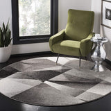 Porcello Collection Modern Abstract Soft Area Rug Light Grey / Charcoal