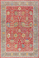 India Flower and Vine Burgundy Soft Area Rug