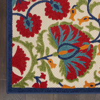 Red Multi-color Floral Indoor Outdoor Area Rug