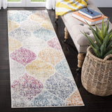 Geometric Trellis Distressed Cream/Yellow  Soft Area Rug