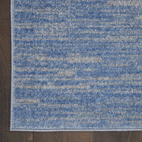 Solid Contemporary Blue/Grey Indoor/Outdoor Area Rug