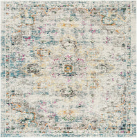 Boho Chic Medallion Distressed Soft Area Rug, Grey / Gold