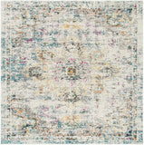 Boho Chic Medallion Distressed Soft Area Rug, Grey / Gold