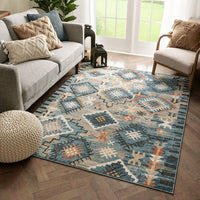 Laci Blue Moroccan Tribal Area Rug