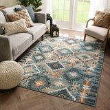 Laci Blue Moroccan Tribal Area Rug