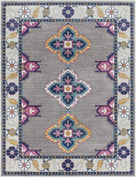 Dark Blue and Teal Updated Traditional Soft Area Rug