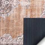 Mareva Machine Washable Rust Orange Vintage Oriental Medallion Area Rug