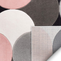 Good Vibes Helena Blush Pink Modern Geometric Shapes  3D Texture Soft Area Rug