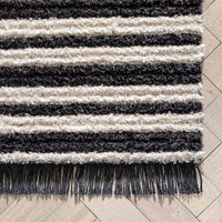 Arielle Ivory Tribal Stripes & Field Pattern Area Rug