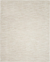 Solid Contemporary Ivory Beige Indoor/Outdoor Area Rug