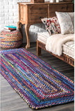 Hand Braided Blue Soft Area Rugs