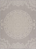 Modern Area Rugs for Indoor Outdoor Medallion - Grey / White