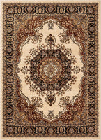 Medallion Oriental Persian Area Rug Ivory