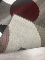 Circle Gray/Grey Burgundy Area Rug