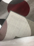 Circle Gray/Grey Burgundy Area Rug
