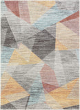 Laroy Soft Pastel Multi Color Triangle Boxes & Squares Geometric Area Rug