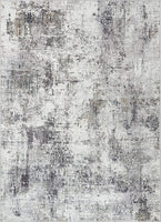 Arcata Grey Machine Washable Contemporary Abstract Distressed Area Rug