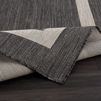 Modern Area Rugs for Indoor/ Outdoor Bordered - Dark Grey / Light Grey