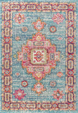 JONATHAN Y Bohemian FLAIR Boho Vintage Medallion Blue/Red soft Area Rug