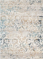 Perla Beige & Blue Vintage Floral Area Rug