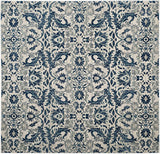 Evoke CollectionNon-Shedding Stain Resistant Living Room Bedroom Area Rug Ivory / Blue