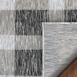 Freja Dark Grey Indoor/Outdoor Flat-Weave Pile Buffalo Check Pattern Runner Rug