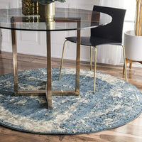 Vintage Distressed Blue Soft Area Rug