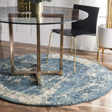 Vintage Distressed Blue Soft Area Rug