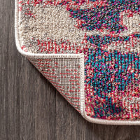Modern Abstract Brushstroke Pink/Cream Soft Rug
