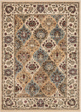 Persian Oriental Panel Runner Rug Ivory Multicolor