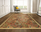 Paisley Design Multi-color Area Rug and Runners Non-Slip/ No Skid