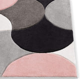 Good Vibes Helena Blush Pink Modern Geometric Shapes  3D Texture Soft Area Rug