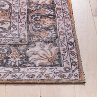 Mareva Machine Washable Rust Orange Vintage Oriental Medallion Area Rug
