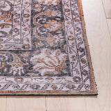 Mareva Machine Washable Rust Orange Vintage Oriental Medallion Area Rug