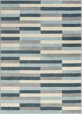 Well Woven Bryson Stripes Geometric Blocks Blue & Grey Area Rug