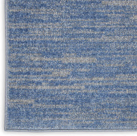 Solid Contemporary Blue/Grey Indoor/Outdoor Area Rug