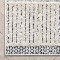 Brer Light Blue Abstract Geometric Tribal Area Rug
