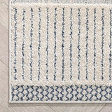 Brer Light Blue Abstract Geometric Tribal Area Rug