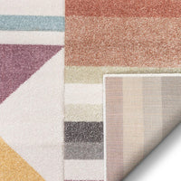 Salle Soft Pastel Multi Color Triangle Boxes & Squares Geometric Area Rug nomaan