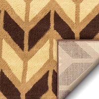 Miami Bourban Chevron Gold Modern Area Rug