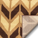 Miami Bourban Chevron Gold Modern Area Rug