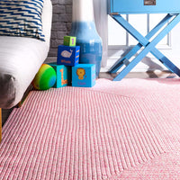 Braided Handmade Pink Indoor/Outdoor Soft Area Rug
