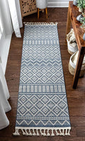 Ventova Denim Blue Tribal Geometric Area Rug