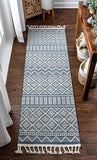 Ventova Denim Blue Tribal Geometric Area Rug