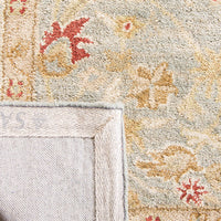 Handmade Traditional Oriental Premium Soft Wool Area Rug, Grey Blue / Beige