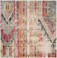 Distressed Light Grey Multi-color Soft Area Rug