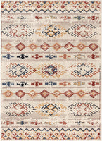 Red Vintage Stripes Pattern Area Rug