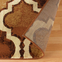 Modern Geometric Trellis Brown Soft Area Rug