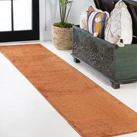 Haze Solid Low-Pile Red Soft Area Rug